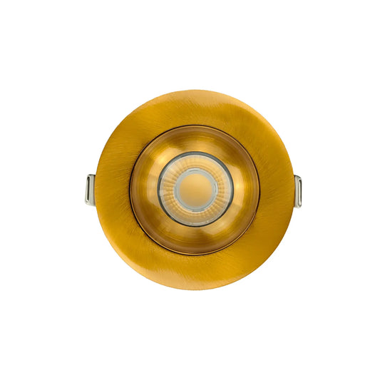P-7181 3 Inch Round Brushed Brass 9W, 850 Lumens 5CCT Gimbal Light