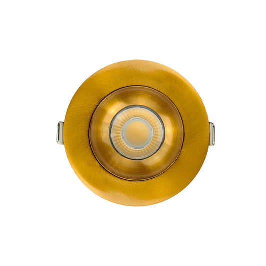 P-7189 3 Inch Round Brushed Brass HO 24W, 2100 Lumens, Non-IC, 5CCT Gimbal Light