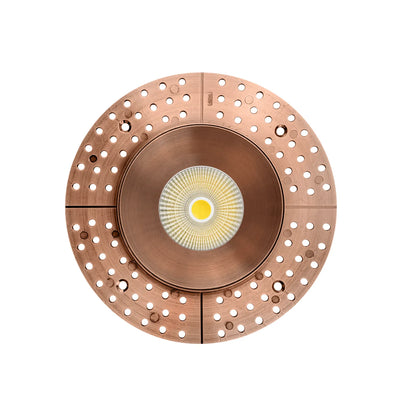 P-7234 5 Inch Trimless Round Brushed Copper 23-50W, 2200-5000 Lumens, 5CCT Recessed Light