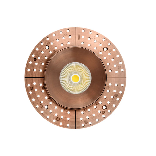 P-7234 5 Inch Trimless Round Brushed Copper 23-50W, 2200-5000 Lumens, 5CCT Recessed Light