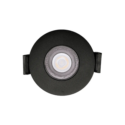 P-7257 2 Inch Single Head Round Black 3W, 200 Lumens, 5CCT Recessed Light