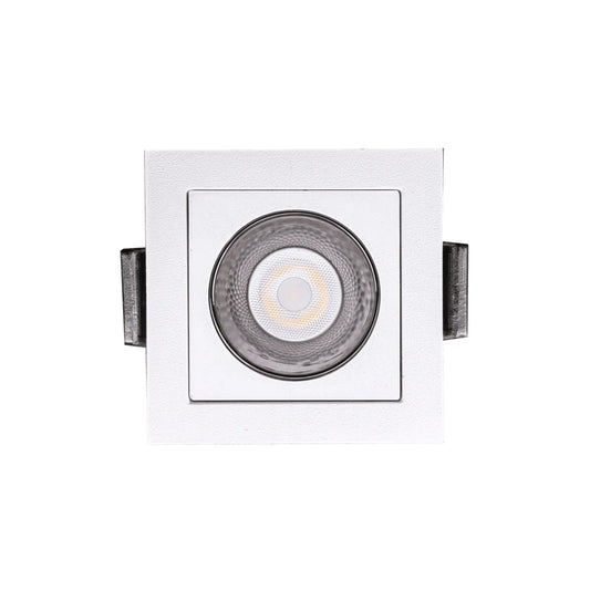 P-7258 2 Inch Single Head Square White 3W, 200 Lumens, 5CCT Recessed Light