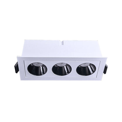 P-7259 2 Inch 3 Head White Finish, 9W, 600 Lumens, 5CCT Recessed Light