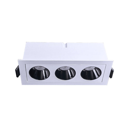 P-7259 2 Inch 3 Head White Finish, 9W, 600 Lumens, 5CCT Recessed Light