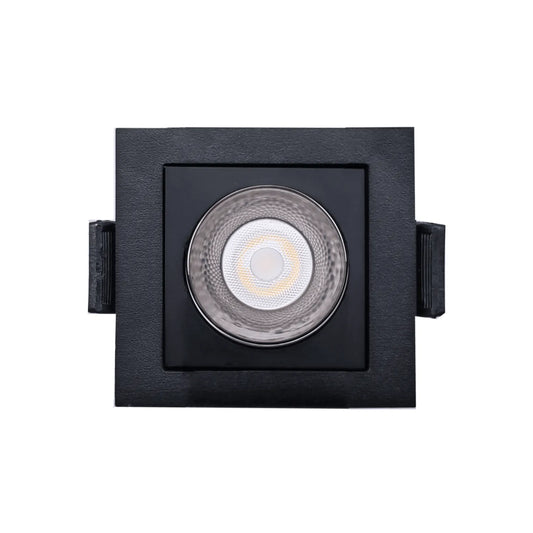 P-7261 2 Inch Single Head Square Black 3W, 200 Lumens, 5CCT Recessed Light