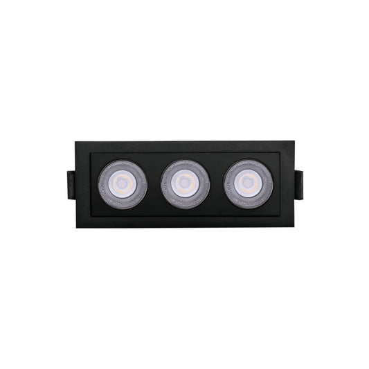 P-7262 2 Inch 3 Head Black Finish, 9W, 600 Lumens, 5CCT Recessed Light