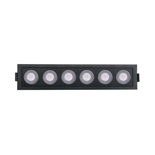 P-7263 2 Inch 6 Head Black Finish, 18W, 1200 Lumens, 5CCT Recessed Light