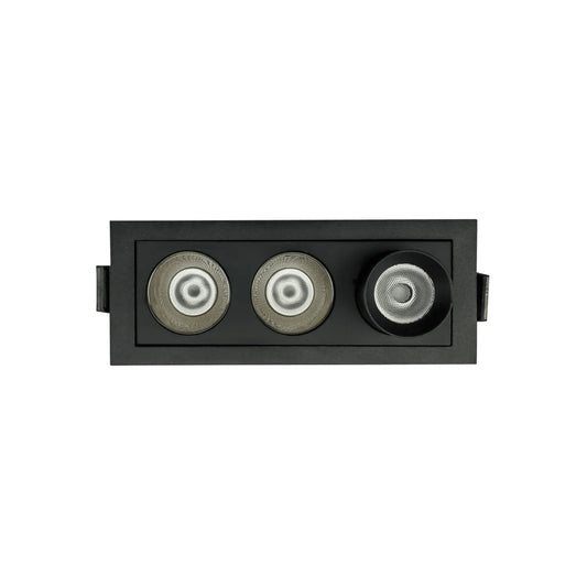 P-7266 2 Inch 3 Head Retractable Black Finish, 9W, 600 Lumens, 5CCT Recessed Light