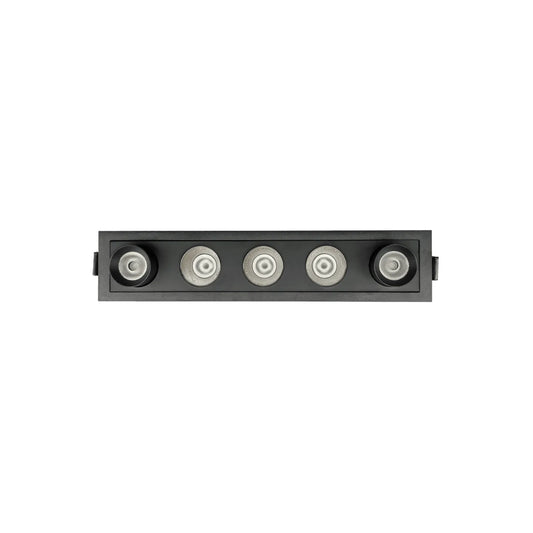 P-7267 2 Inch 5 Head Retractable Black Finish 15W, 1000 Lumens, 5CCT Recessed Light