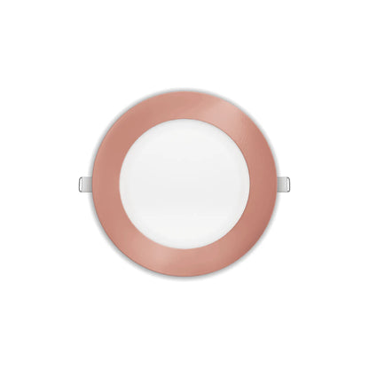 P-7319 6 Inch Round Rose Blush Finish, 20W, 1800 Lumens, 5CCT Slim Light