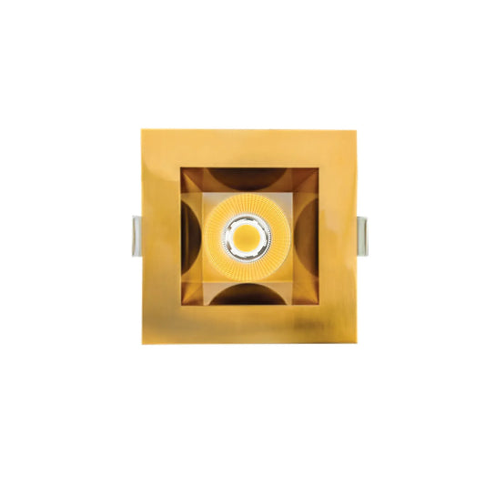 P-7337 6 Inch Square Brushed Brass 40-82W, 3800-7200 Lumens, 5CCT Recessed Light