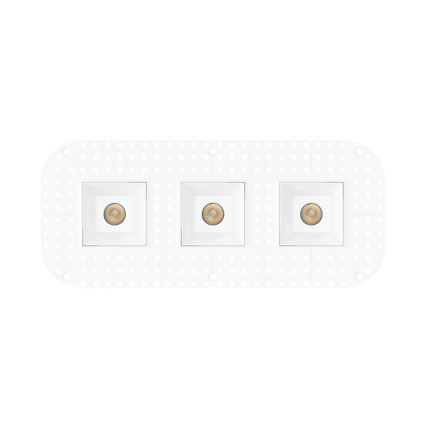 P-7383 1.5 inch Trimless 3 Head Square White HO, 45W, 3300 Lumens, 5CCT Recessed Light