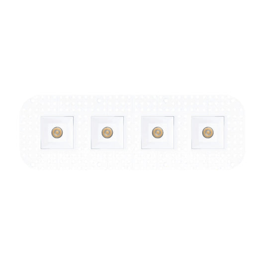 P-7384 1.5 inch Trimless 4 Head Square White HO, 60W, 4400 Lumens, 5CCT Recessed Light