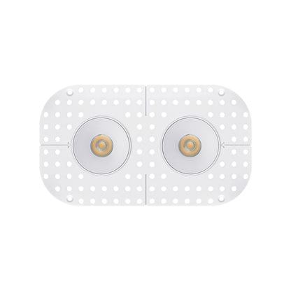 P-7386 2 inch Trimless 2 Head Round White 16W, 1400 Lumens, 5CCT Recessed Light