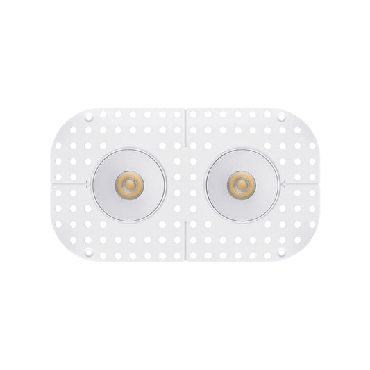 P-7386 2 inch Trimless 2 Head Round White 16W, 1400 Lumens, 5CCT Recessed Light