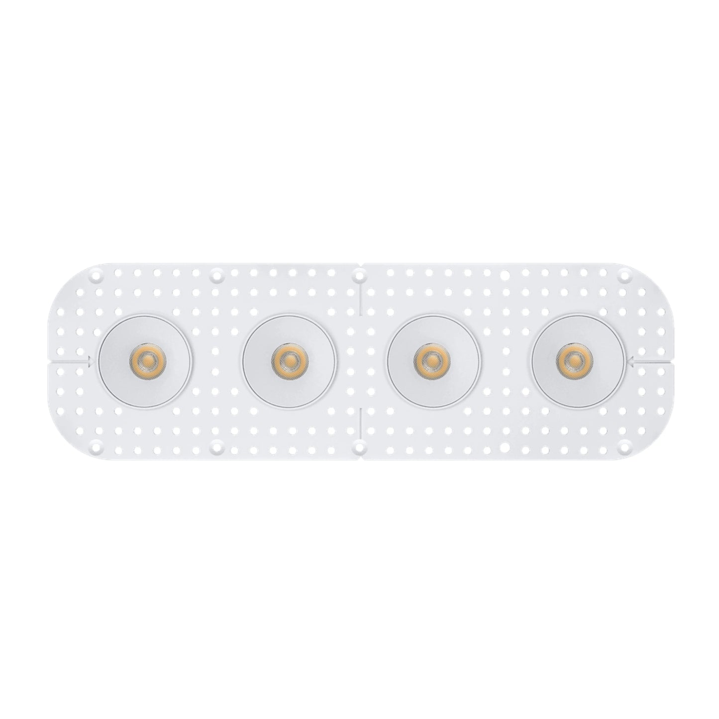 P-7388 2 inch Trimless 4 Head Round White 32W, 2800 Lumens, 5CCT Recessed Light