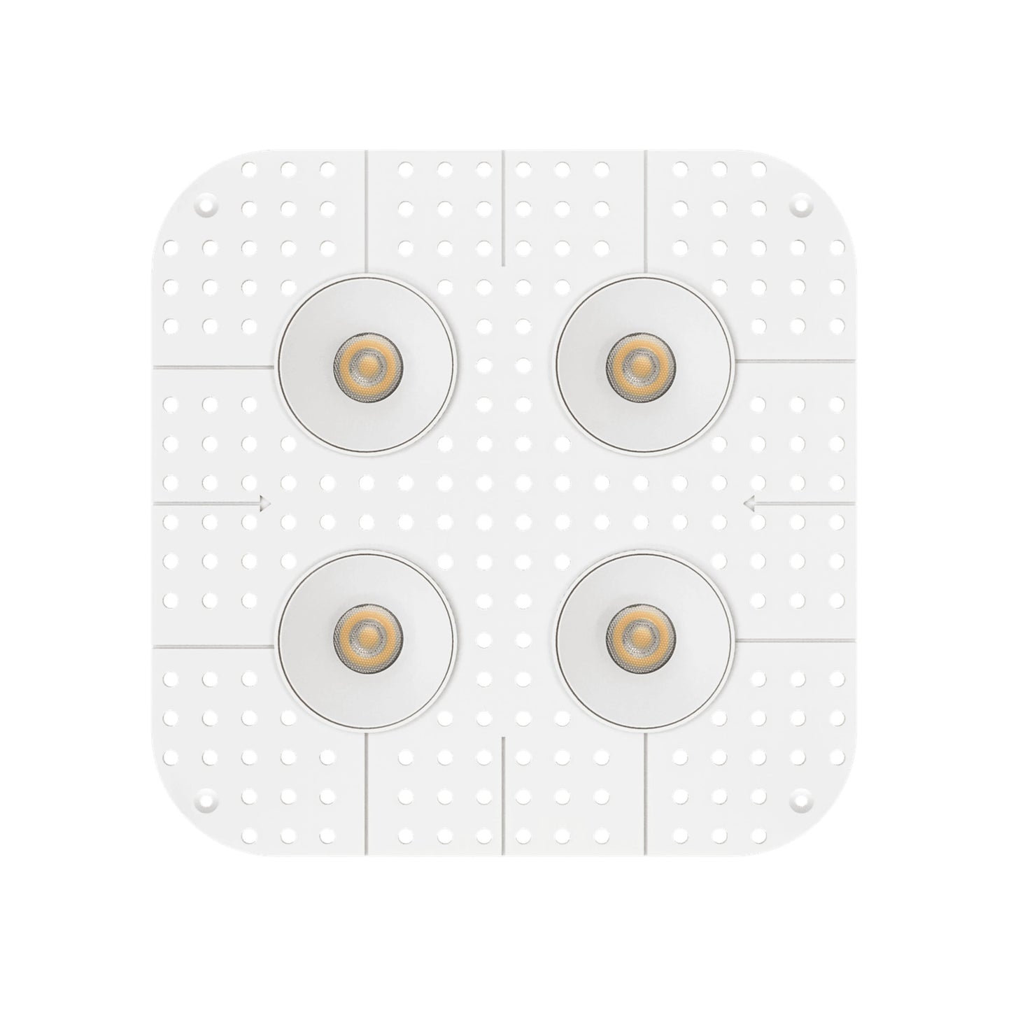 P-7389 2 inch Trimless Quadruple Head Round White 32W, 2800 Lumens, 5CCT Recessed Light