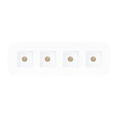 P-7393 2 inch Trimless 4 Head Square White 32W, 2800 Lumens, 5CCT Recessed Light