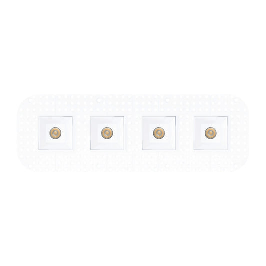 P-7393 2 inch Trimless 4 Head Square White 32W, 2800 Lumens, 5CCT Recessed Light
