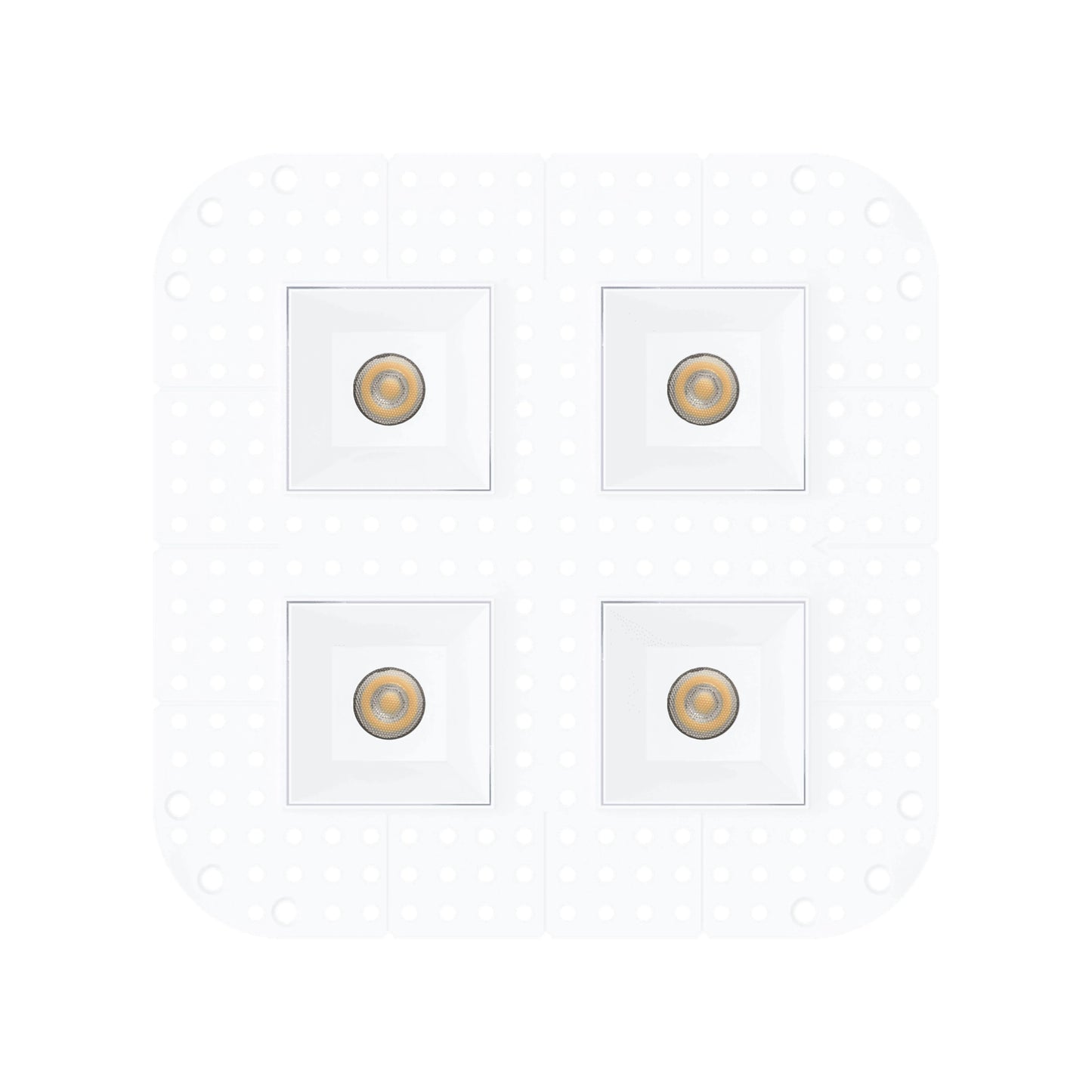 P-7394 2 inch Trimless Quadruple Head Square White 32W, 2800 Lumens, 5CCT Recessed Light