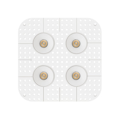 P-7398 2 inch Trimless Quadruple Head Round White HO, 32/56W, 3000/4800 Lumens, 5CCT Recessed Light