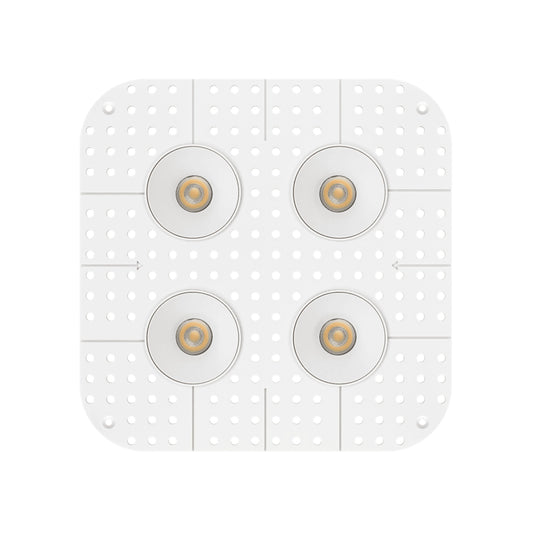 P-7398 2 inch Trimless Quadruple Head Round White HO, 32/56W, 3000/4800 Lumens, 5CCT Recessed Light