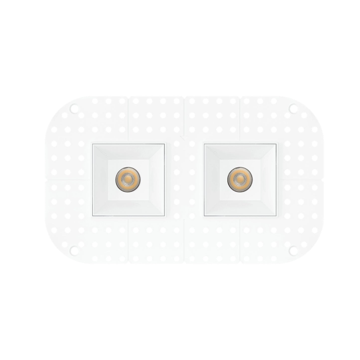 P-7400 2 inch Trimless 2 Head Square White HO, 16/28W, 1500/2400 Lumens, 5CCT Recessed Light