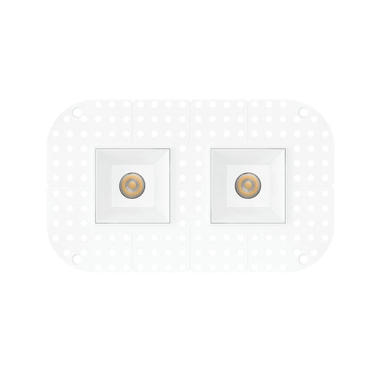 P-7400 2 inch Trimless 2 Head Square White HO, 16/28W, 1500/2400 Lumens, 5CCT Recessed Light