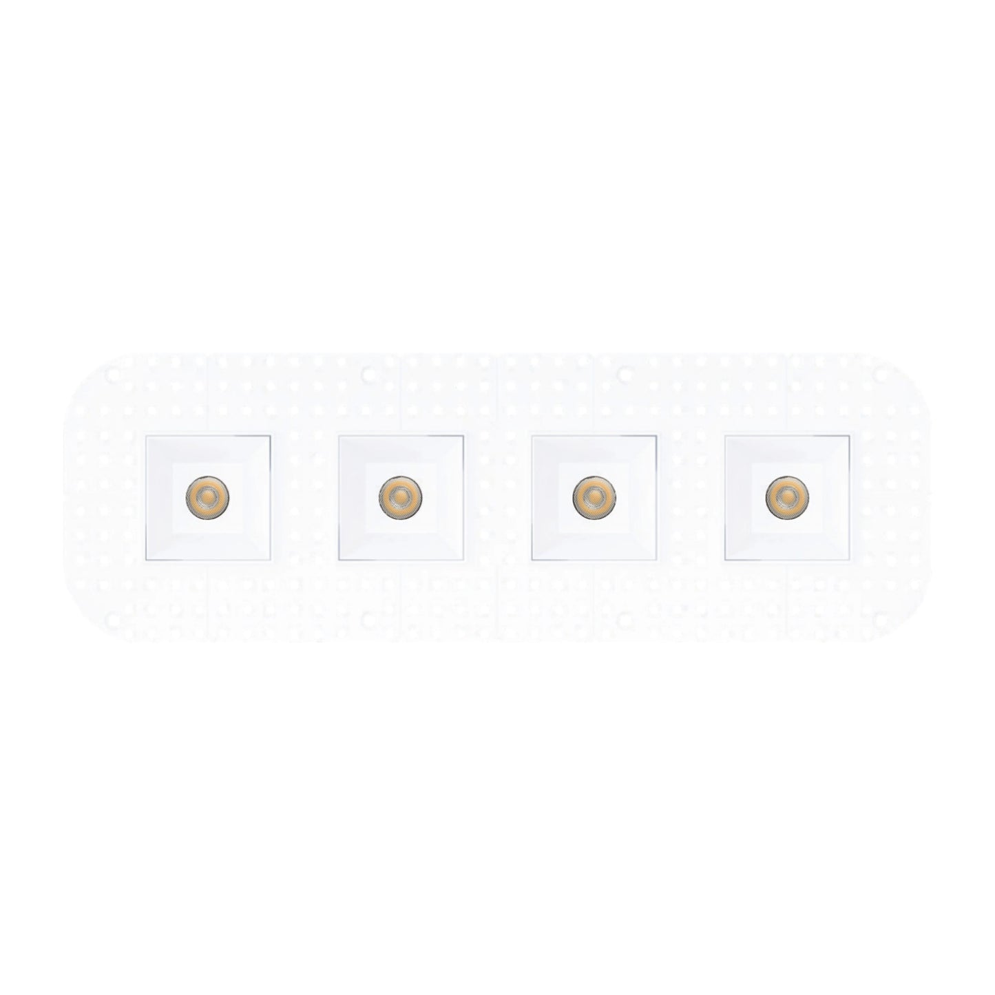 P-7402 2 inch Trimless 4 Head Square White HO, 32/56W, 3000/4800 Lumens, 5CCT Recessed Light