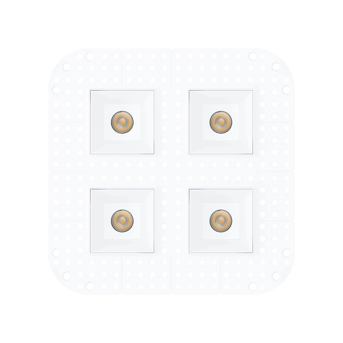 P-7403 2 inch Trimless Quadruple Head Square White HO, 32/56W, 3000/4800 Lumens, 5CCT Recessed Light