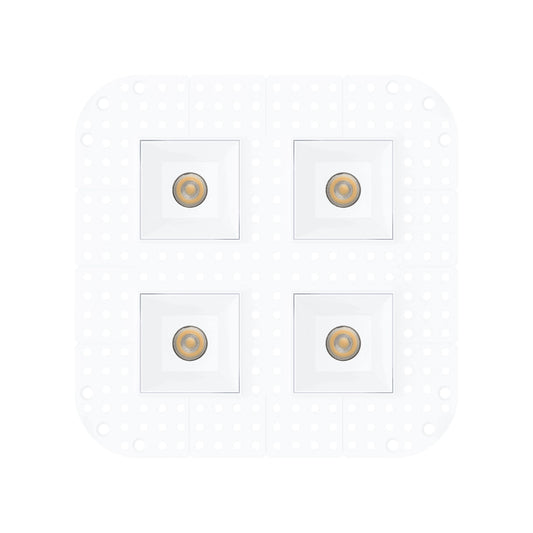 P-7403 2 inch Trimless Quadruple Head Square White HO, 32/56W, 3000/4800 Lumens, 5CCT Recessed Light