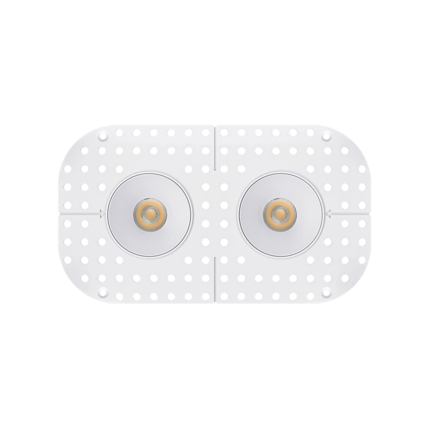 P-7404 2 inch Trimless 2 Head Round White HO, 28/40W, 2400/3400 Lumens, 5CCT Recessed Light