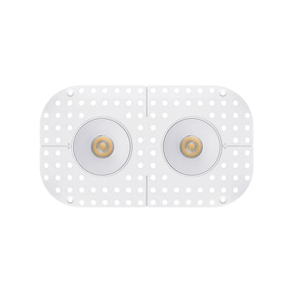 P-7404 2 inch Trimless 2 Head Round White HO, 28/40W, 2400/3400 Lumens, 5CCT Recessed Light