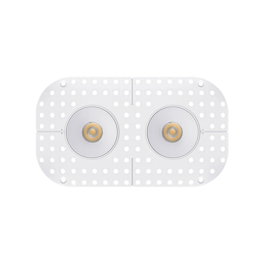 P-7404 2 inch Trimless 2 Head Round White HO, 28/40W, 2400/3400 Lumens, 5CCT Recessed Light