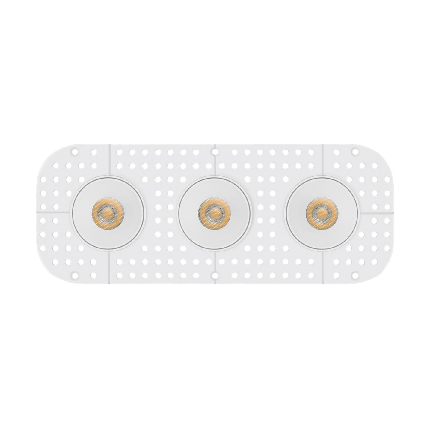 P-7405 2 inch Trimless 3 Head Round White HO, 42/60W, 3600/5100 Lumens, 5CCT Recessed Light