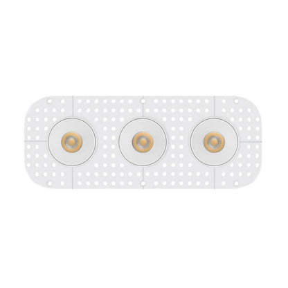 P-7405 2 inch Trimless 3 Head Round White HO, 42/60W, 3600/5100 Lumens, 5CCT Recessed Light