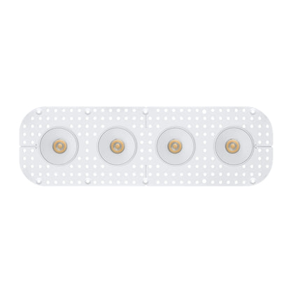 P-7406 2 inch Trimless 4 Head Round White HO, 56/80W, 4800/6800 Lumens, 5CCT Recessed Light