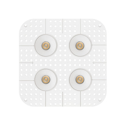 P-7407 2 inch Trimless Quadruple Head Round White HO, 56/80W, 4800/6800 Lumens, 5CCT Recessed Light