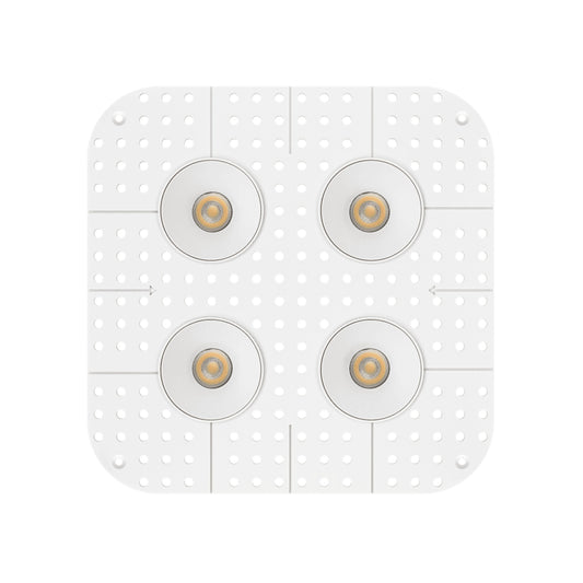 P-7407 2 inch Trimless Quadruple Head Round White HO, 56/80W, 4800/6800 Lumens, 5CCT Recessed Light