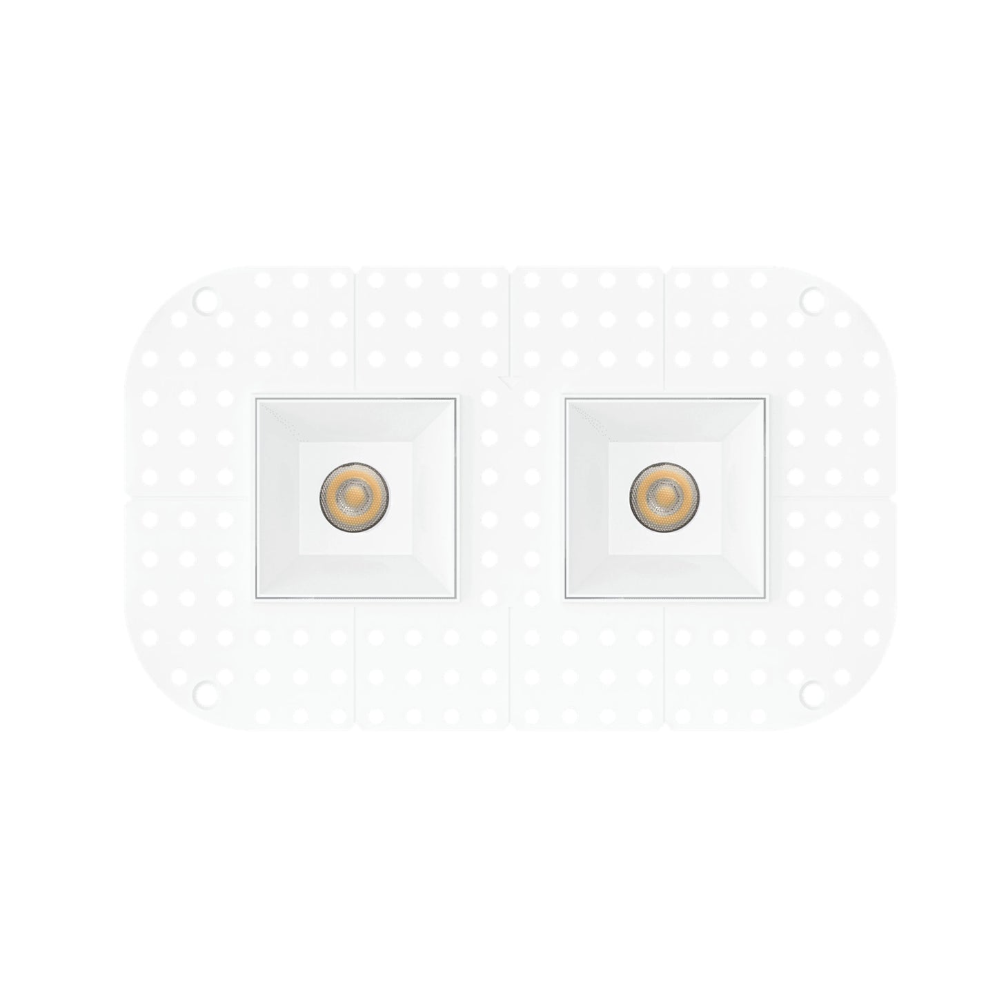P-7409 2 inch Trimless 2 Head Square White HO, 28/40W, 2400/3400 Lumens, 5CCT Recessed Light