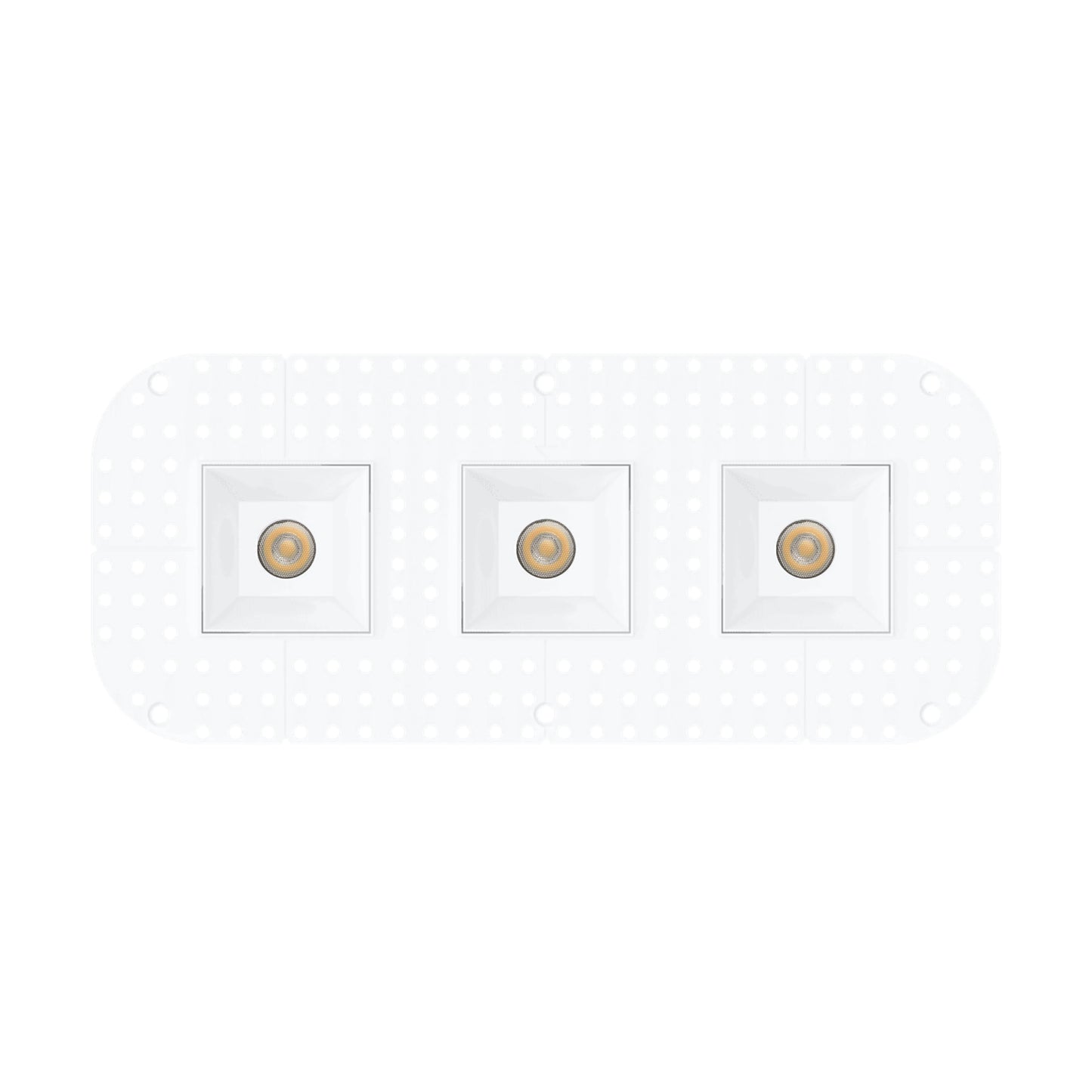 P-7410 2 inch Trimless 3 Head Square White HO, 42/60W, 3600/5100 Lumens, 5CCT Recessed Light