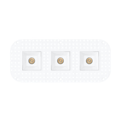 P-7410 2 inch Trimless 3 Head Square White HO, 42/60W, 3600/5100 Lumens, 5CCT Recessed Light