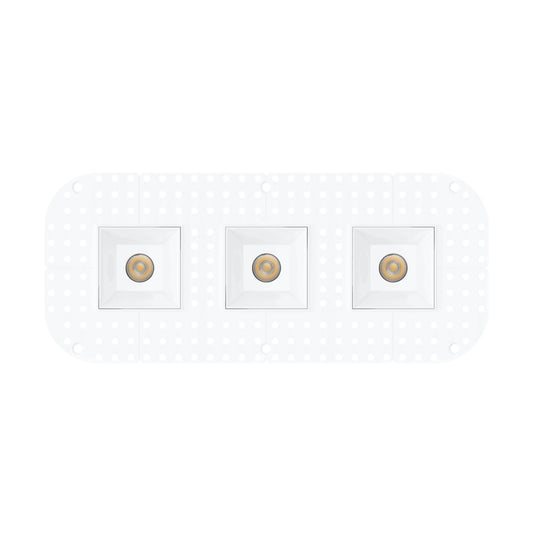P-7410 2 inch Trimless 3 Head Square White HO, 42/60W, 3600/5100 Lumens, 5CCT Recessed Light