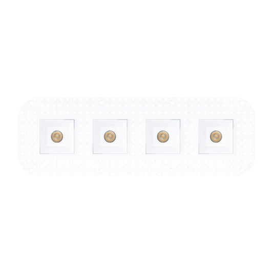 P-7411 2 inch Trimless 4 Head Square White HO, 56/80W, 4800/6800 Lumens, 5CCT Recessed Light