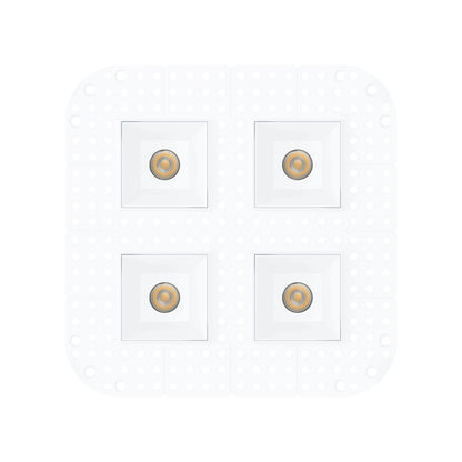 P-7412 2 inch Trimless Quadruple Head Square White HO, 56/80W, 4800/6800 Lumens, 5CCT Recessed Light