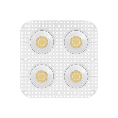 P-7416 3 inch Trimless Quadruple Head Round White 36W, 3400 Lumens, 5CCT Recessed Light
