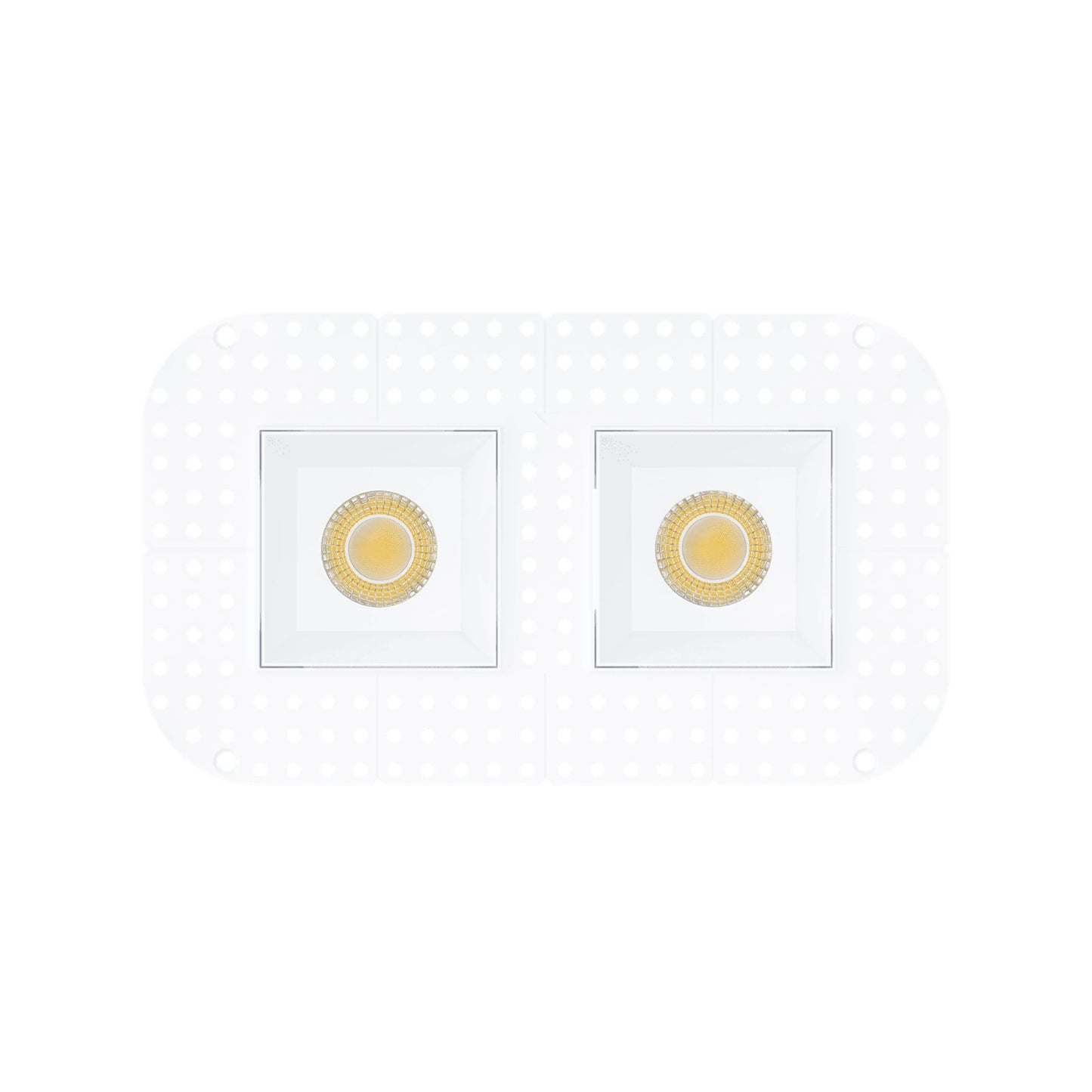 P-7418 3 inch Trimless 2 Head Square White 18W, 1700 Lumens, 5CCT Recessed Light