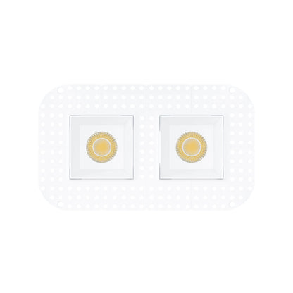 P-7418 3 inch Trimless 2 Head Square White 18W, 1700 Lumens, 5CCT Recessed Light