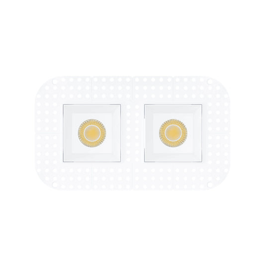 P-7418 3 inch Trimless 2 Head Square White 18W, 1700 Lumens, 5CCT Recessed Light