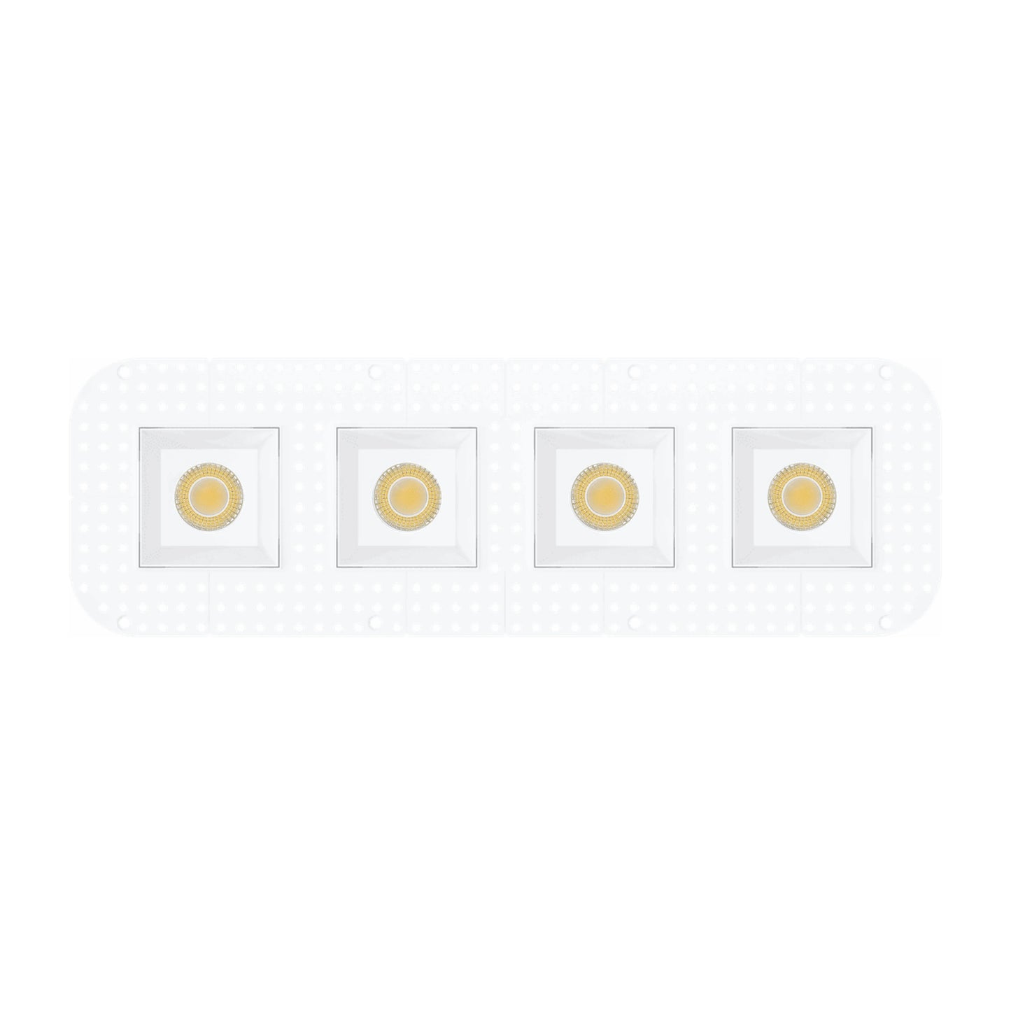 P-7420 3 inch Trimless 4 Head Square White 36W, 3400 Lumens, 5CCT Recessed Light